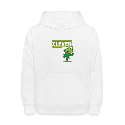 Clever Crocodile Character Comfort Kids Hoodie - white