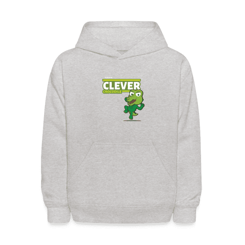 Clever Crocodile Character Comfort Kids Hoodie - heather gray