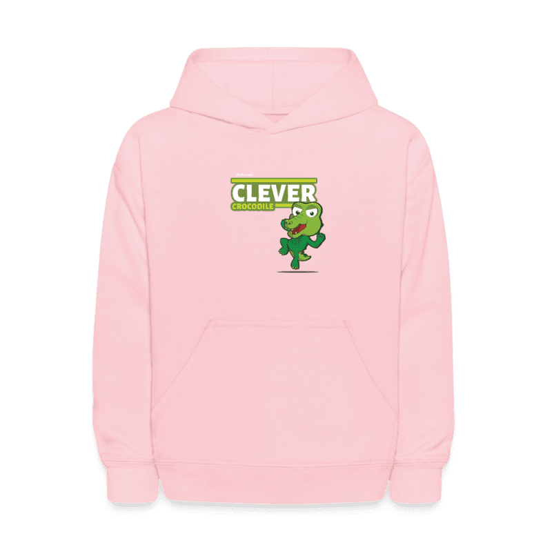 Clever Crocodile Character Comfort Kids Hoodie - pink