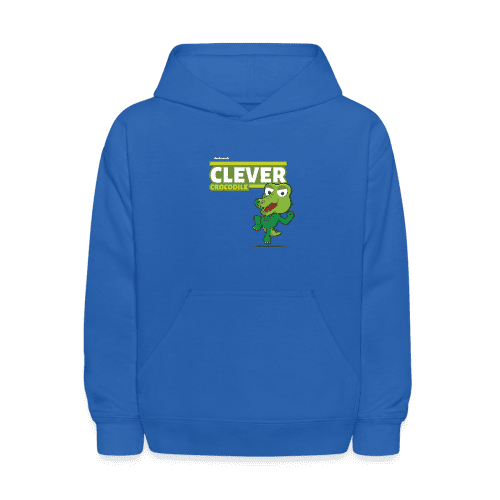 Clever Crocodile Character Comfort Kids Hoodie - royal blue