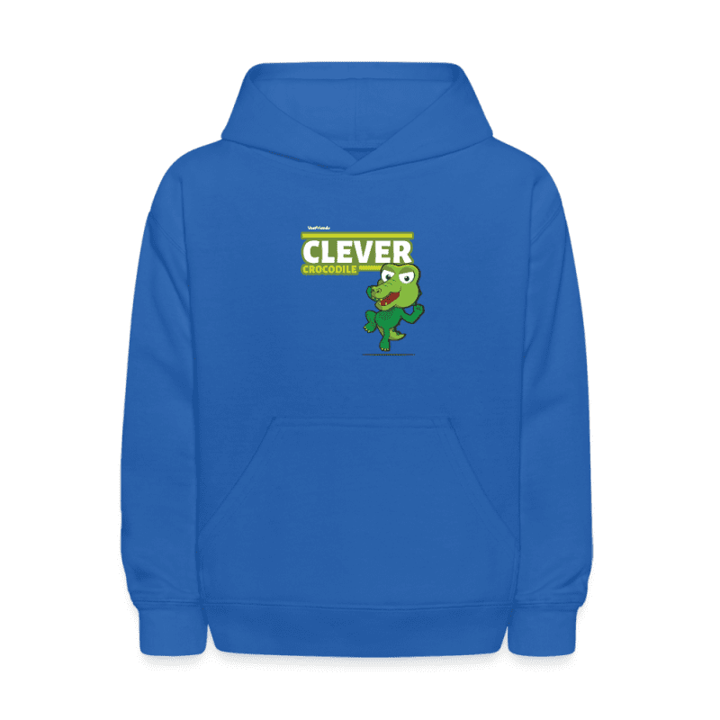 Clever Crocodile Character Comfort Kids Hoodie - royal blue