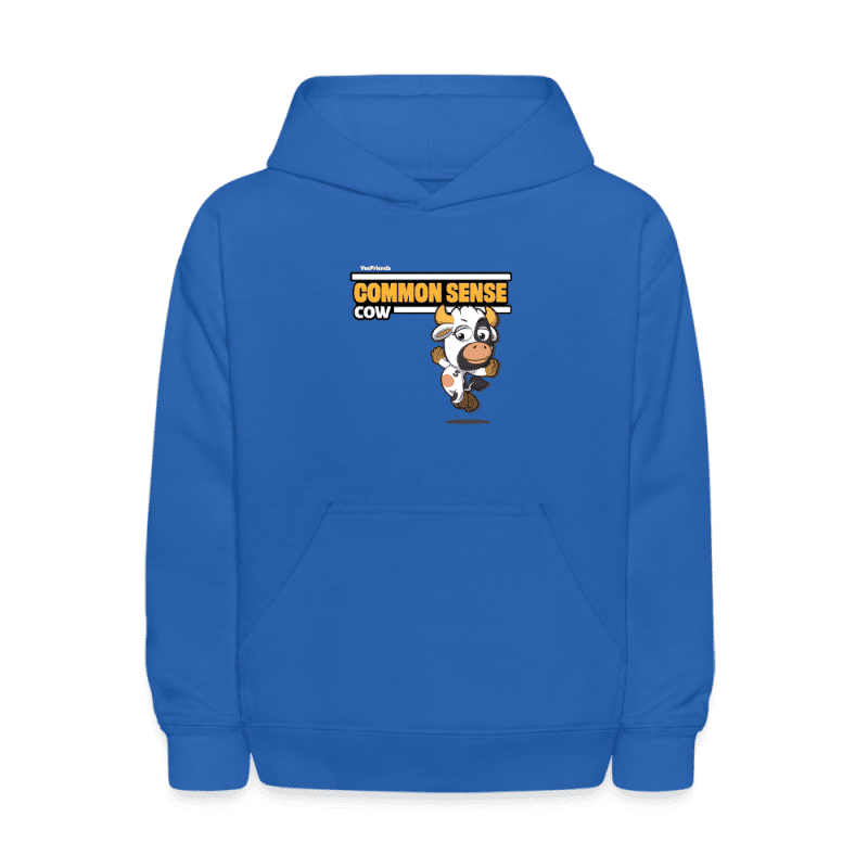 Common Sense Cow Character Comfort Kids Hoodie - royal blue