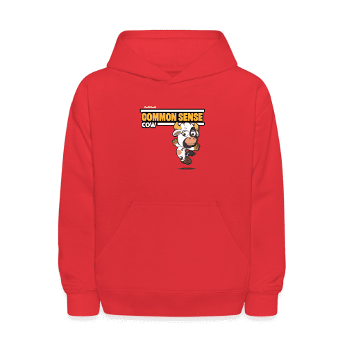 Common Sense Cow Character Comfort Kids Hoodie - red