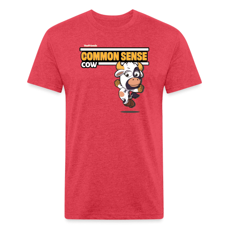 Common Sense Cow Character Comfort Adult Tee - heather red