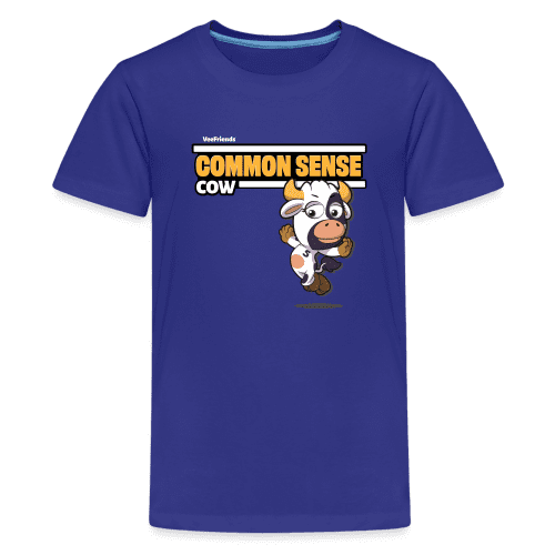 Common Sense Cow Character Comfort Kids Tee - royal blue