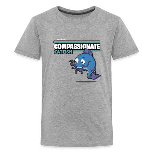 Compassionate Catfish Character Comfort Kids Tee - heather gray