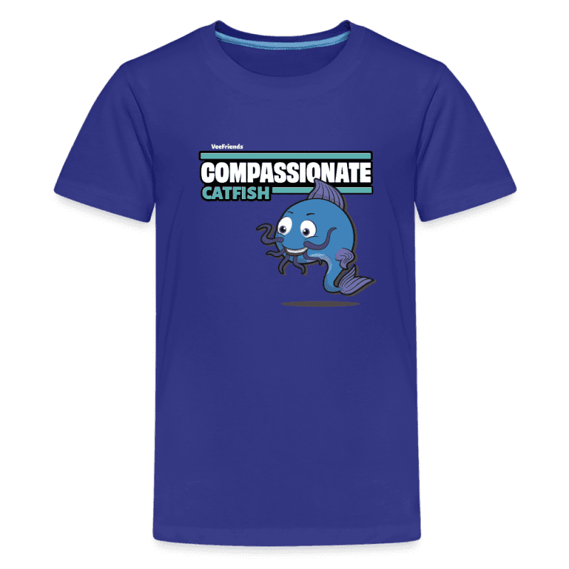 Compassionate Catfish Character Comfort Kids Tee - royal blue