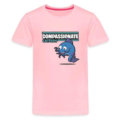 Compassionate Catfish Character Comfort Kids Tee - pink