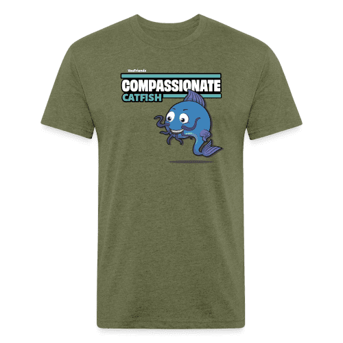 Compassionate Catfish Character Comfort Adult Tee - heather military green