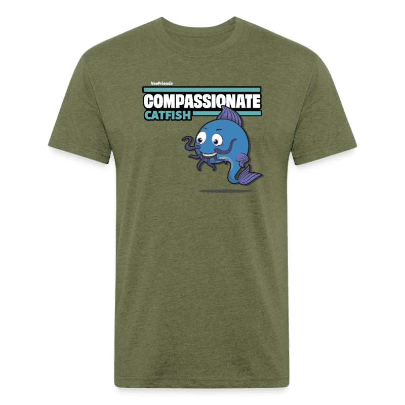 Compassionate Catfish Character Comfort Adult Tee - heather military green