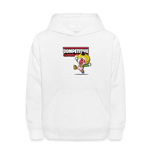 Competitive Clown Character Comfort Kids Hoodie - white