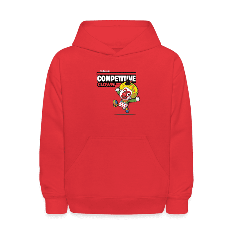 Competitive Clown Character Comfort Kids Hoodie - red