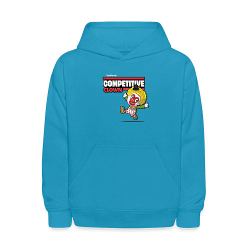 Competitive Clown Character Comfort Kids Hoodie - turquoise