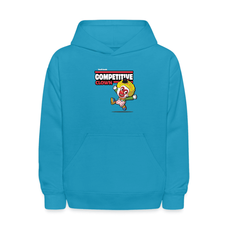 Competitive Clown Character Comfort Kids Hoodie - turquoise