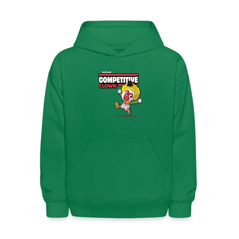 Competitive Clown Character Comfort Kids Hoodie - kelly green