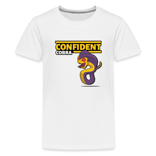 Confident Cobra Character Comfort Kids Tee - white