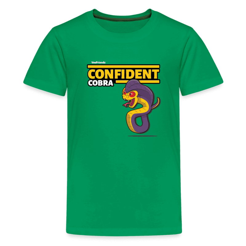 Confident Cobra Character Comfort Kids Tee - kelly green