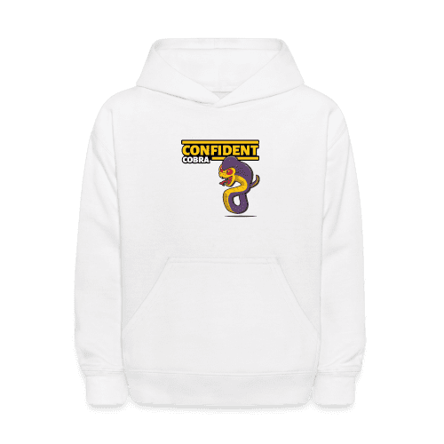 Confident Cobra Character Comfort Kids Hoodie - white