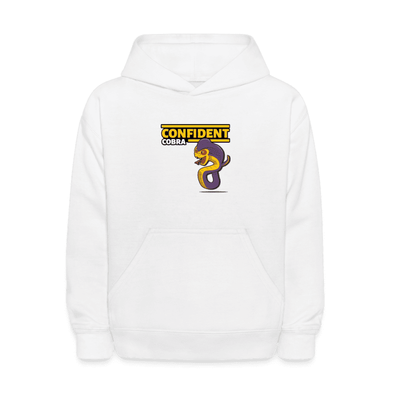 Confident Cobra Character Comfort Kids Hoodie - white