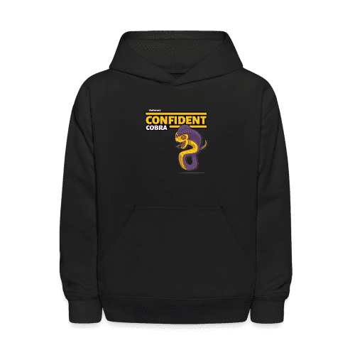 Confident Cobra Character Comfort Kids Hoodie - black