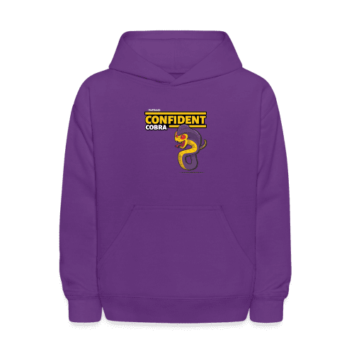 Confident Cobra Character Comfort Kids Hoodie - purple