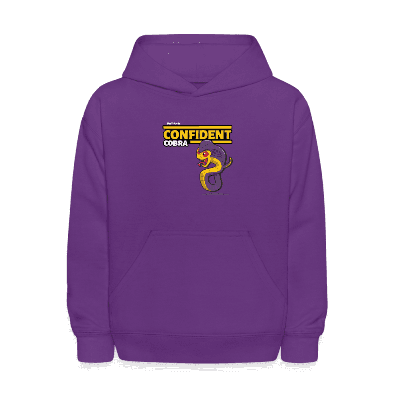 Confident Cobra Character Comfort Kids Hoodie - purple