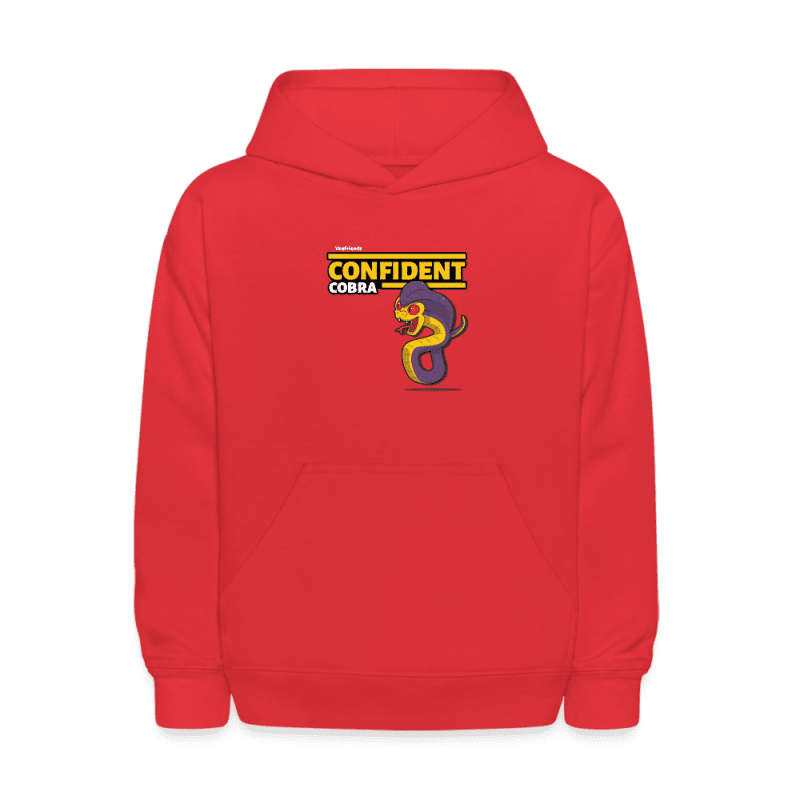 Confident Cobra Character Comfort Kids Hoodie - red