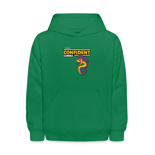 Confident Cobra Character Comfort Kids Hoodie - kelly green