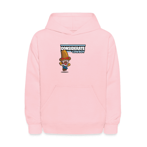 Considerate Cowboy Character Comfort Kids Hoodie - pink