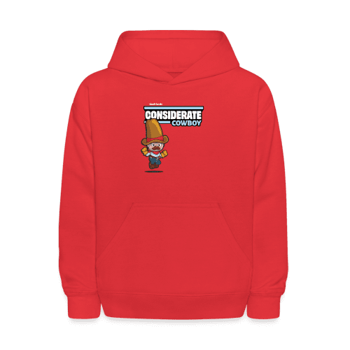 Considerate Cowboy Character Comfort Kids Hoodie - red