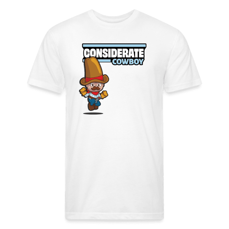 Considerate Cowboy Character Comfort Adult Tee - white