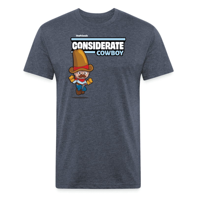 Considerate Cowboy Character Comfort Adult Tee - heather navy