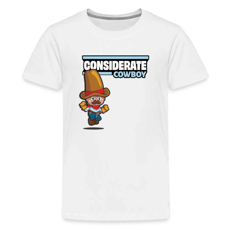 Considerate Cowboy Character Comfort Kids Tee - white