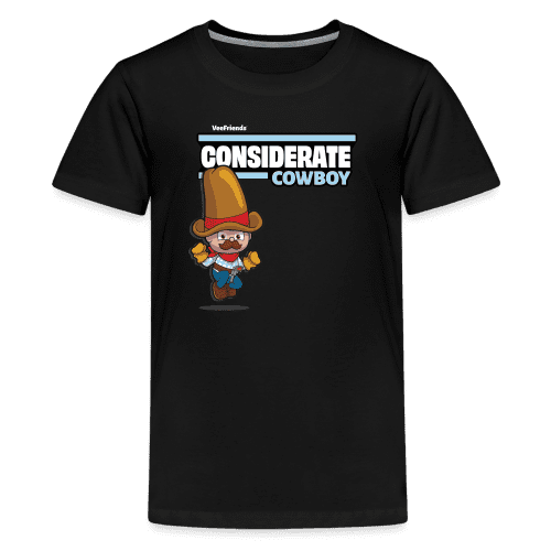 Considerate Cowboy Character Comfort Kids Tee - black