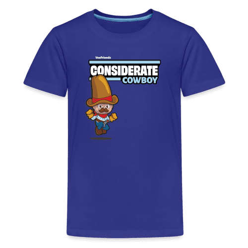 Considerate Cowboy Character Comfort Kids Tee - royal blue