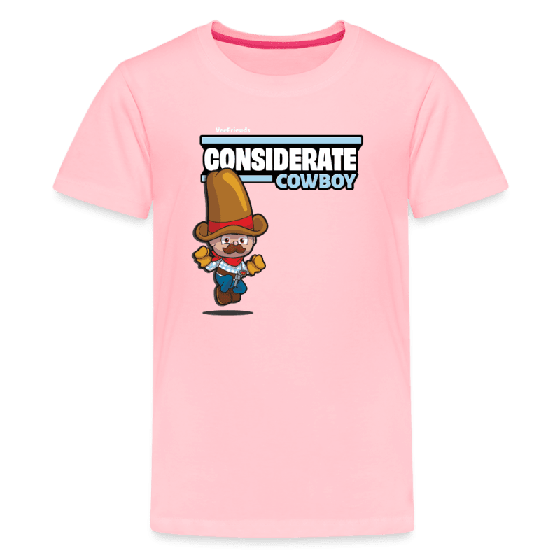 Considerate Cowboy Character Comfort Kids Tee - pink