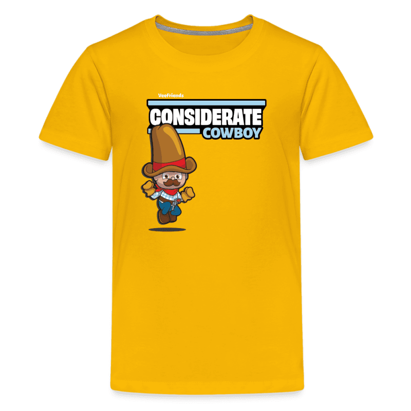 Considerate Cowboy Character Comfort Kids Tee - sun yellow