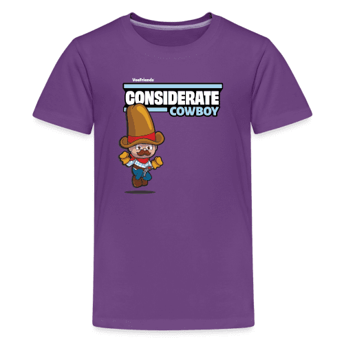 Considerate Cowboy Character Comfort Kids Tee - purple