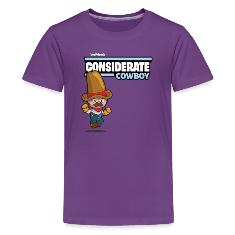 Considerate Cowboy Character Comfort Kids Tee - purple