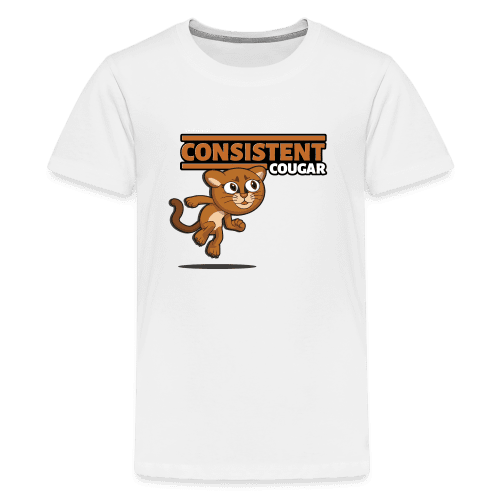 Consistent Cougar Character Comfort Kids Tee - white