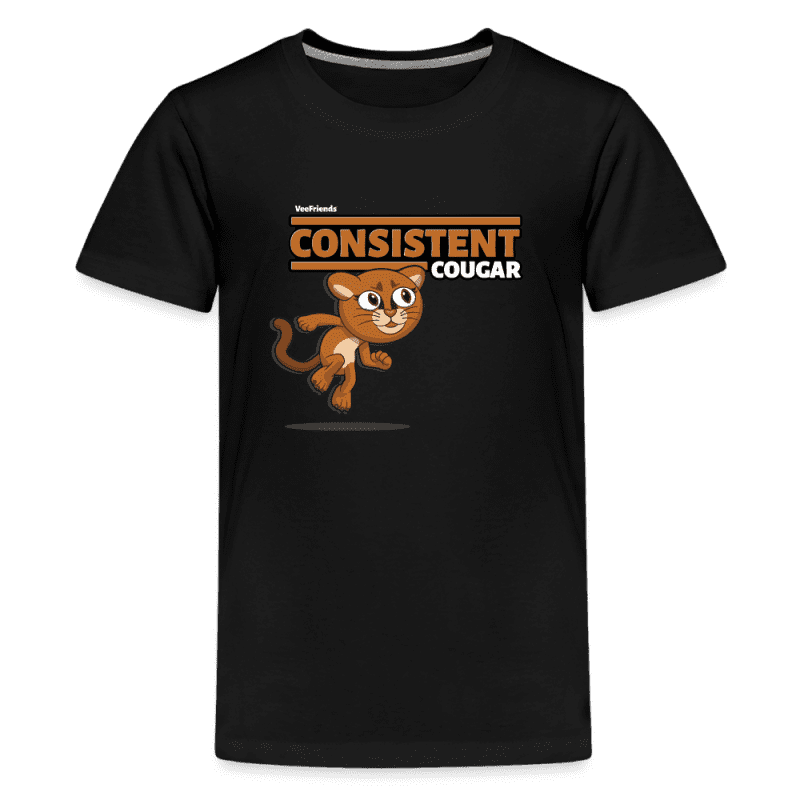 Consistent Cougar Character Comfort Kids Tee - black