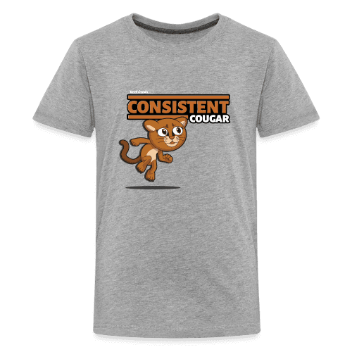 Consistent Cougar Character Comfort Kids Tee - heather gray