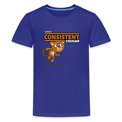 Consistent Cougar Character Comfort Kids Tee - royal blue