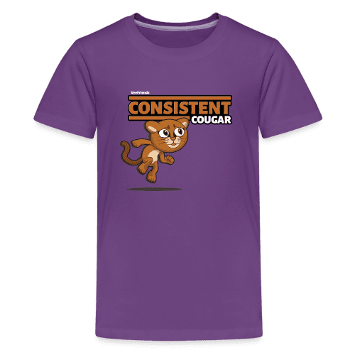 Consistent Cougar Character Comfort Kids Tee - purple