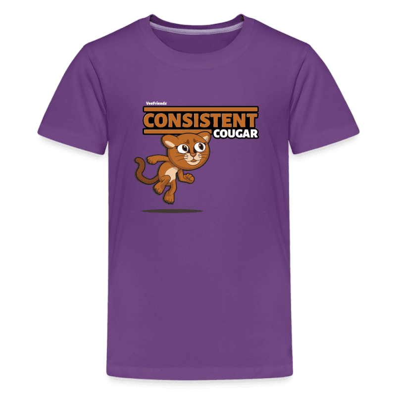 Consistent Cougar Character Comfort Kids Tee - purple