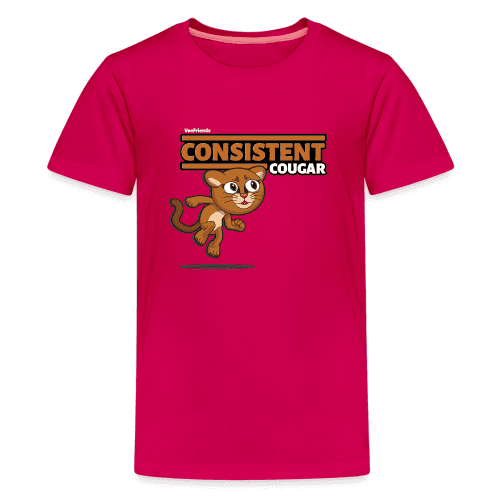 Consistent Cougar Character Comfort Kids Tee - dark pink