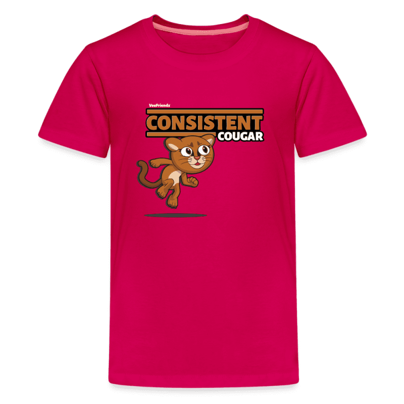 Consistent Cougar Character Comfort Kids Tee - dark pink