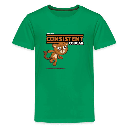 Consistent Cougar Character Comfort Kids Tee - kelly green