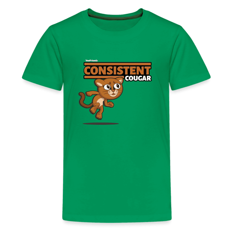 Consistent Cougar Character Comfort Kids Tee - kelly green