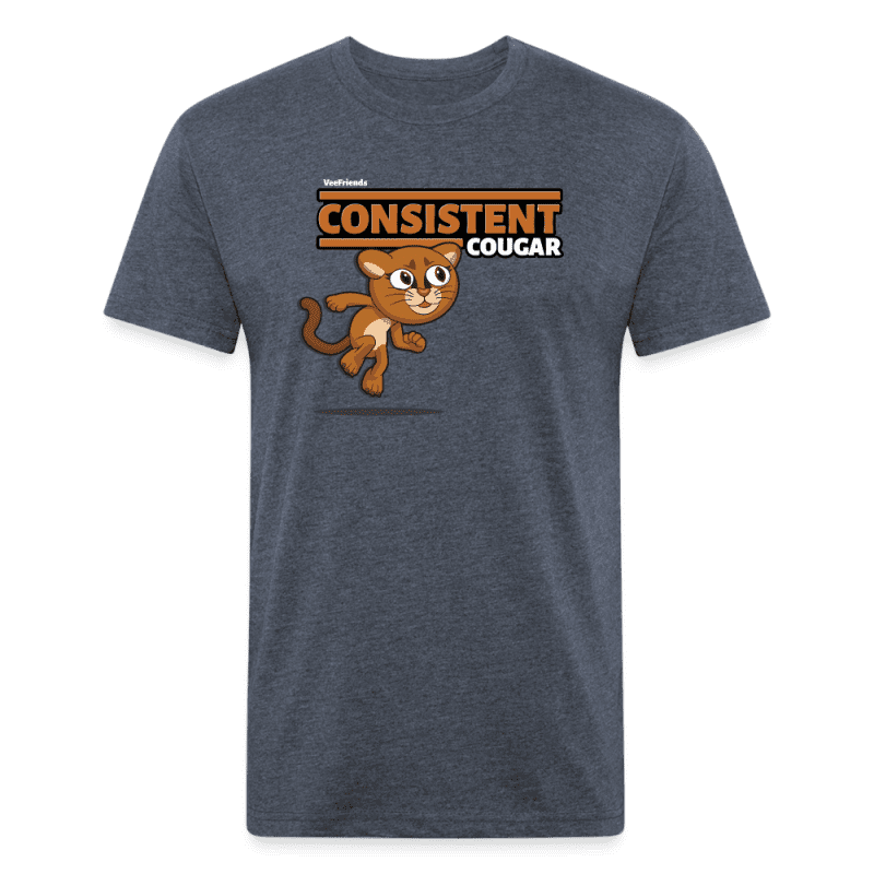 Consistent Cougar Character Comfort Adult Tee - heather navy